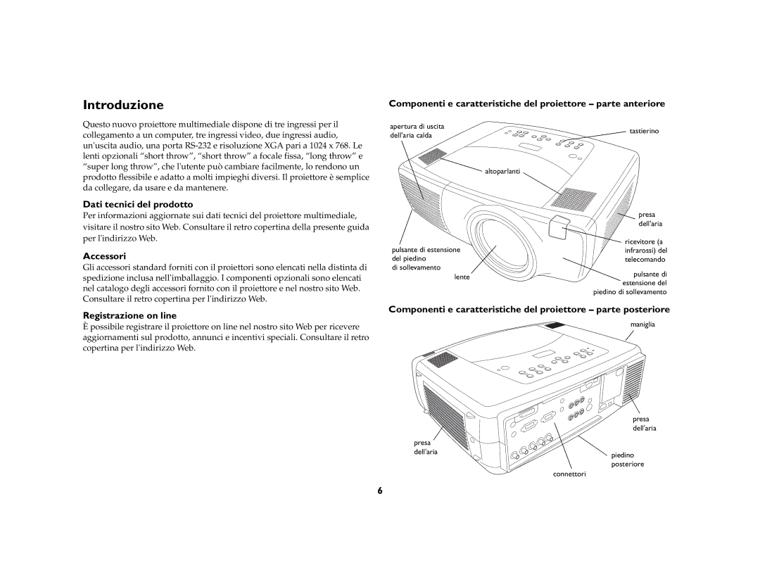 Jabra LP840 manual Introduzione, Dati tecnici del prodotto, Accessori, Registrazione on line 