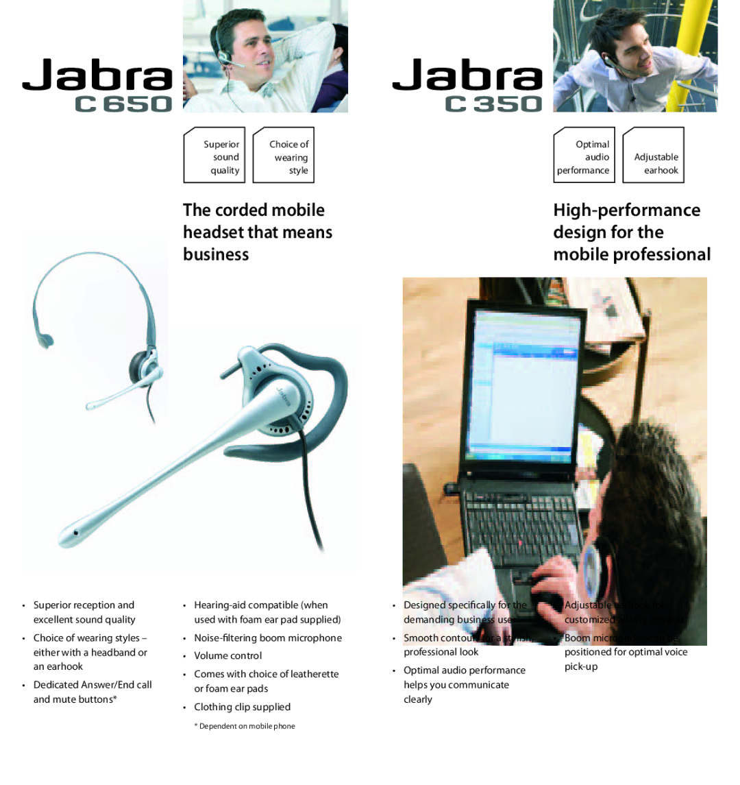 Jabra Portfolio Corded mobile headset that means business, High-performance design for the mobile professional 