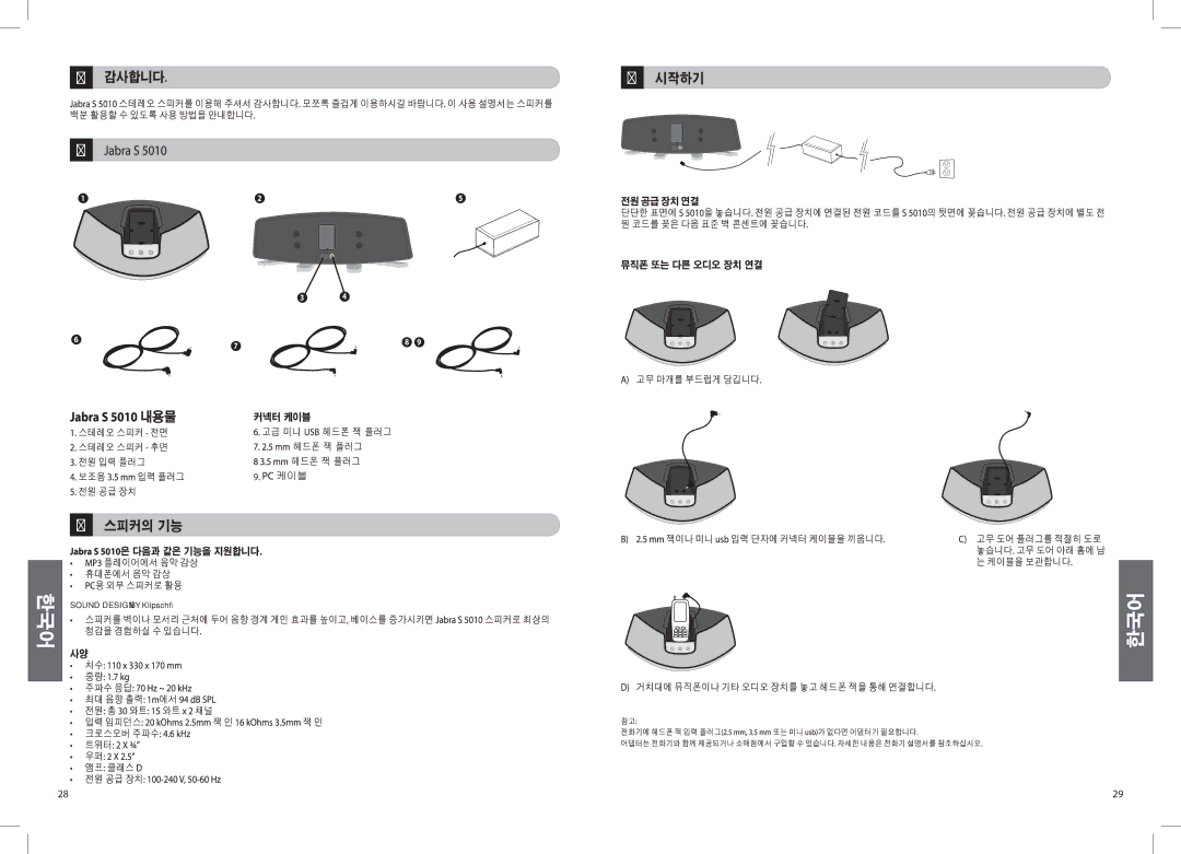 Jabra S5010 manual Sound Design by Klipsch 