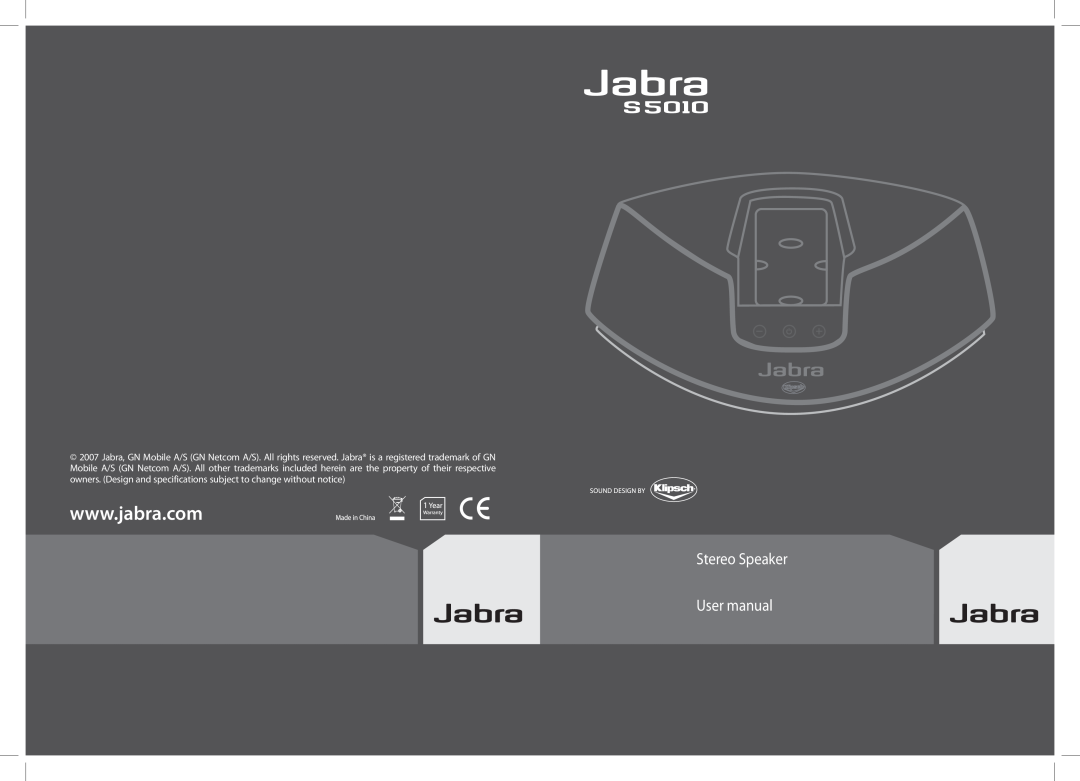 Jabra S5010 manual 