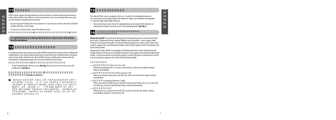 Jabra SP 500 user manual Office mode, Choosing speakerphone placement, Replacing the batteries 