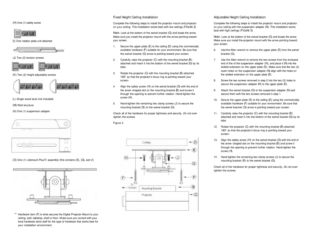 Jabra SP-CEIL-006 installation instructions Fixed Height Ceiling Installation, Adjustable Height Ceiling Installation 