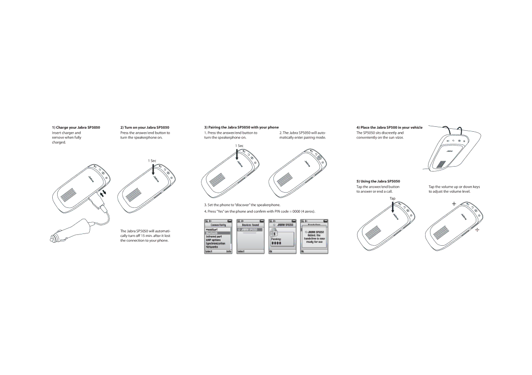 Jabra quick start Charge your Jabra SP5050 