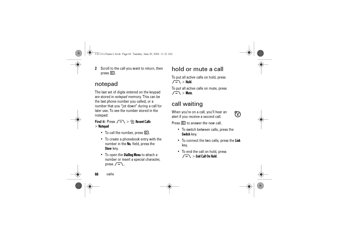 Jabra V3I manual Hold or mute a call, Call waiting 