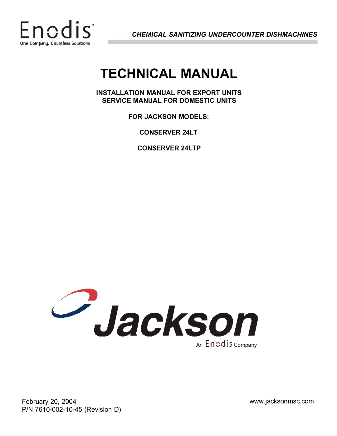 Jackson 24LTP, 24 LT technical manual Technical Manual 