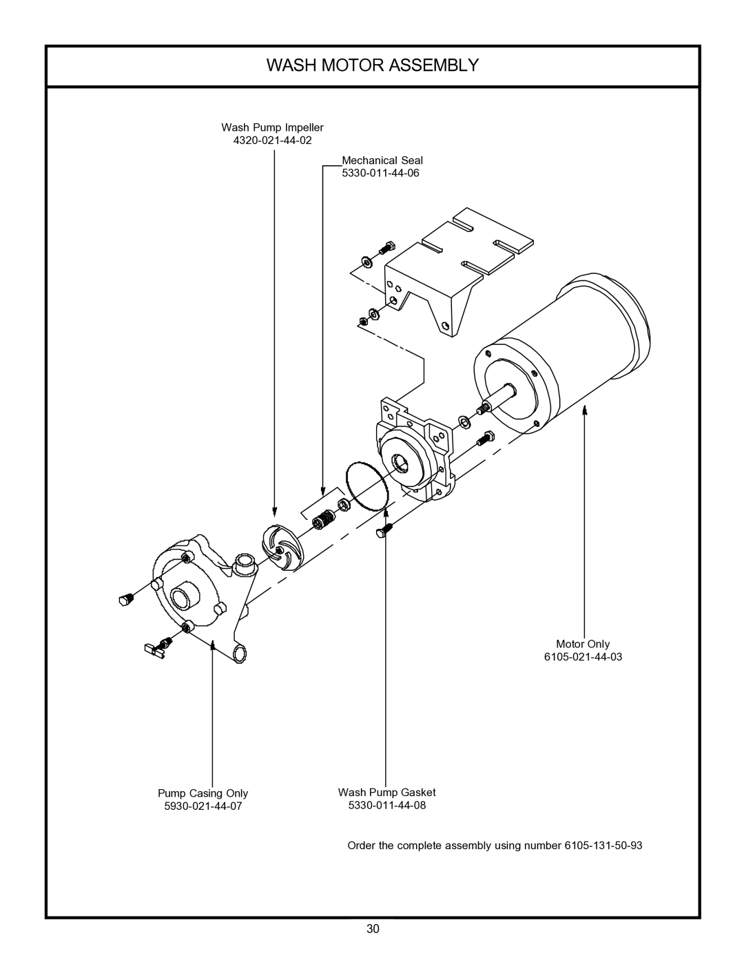 Jackson 24LTP, 24 LT technical manual Wash Motor Assembly 