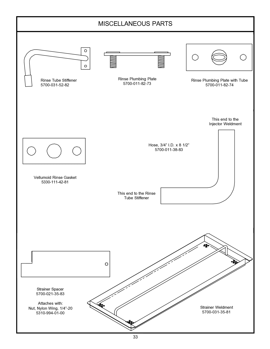 Jackson 24 LT, 24LTP technical manual Miscellaneous Parts 