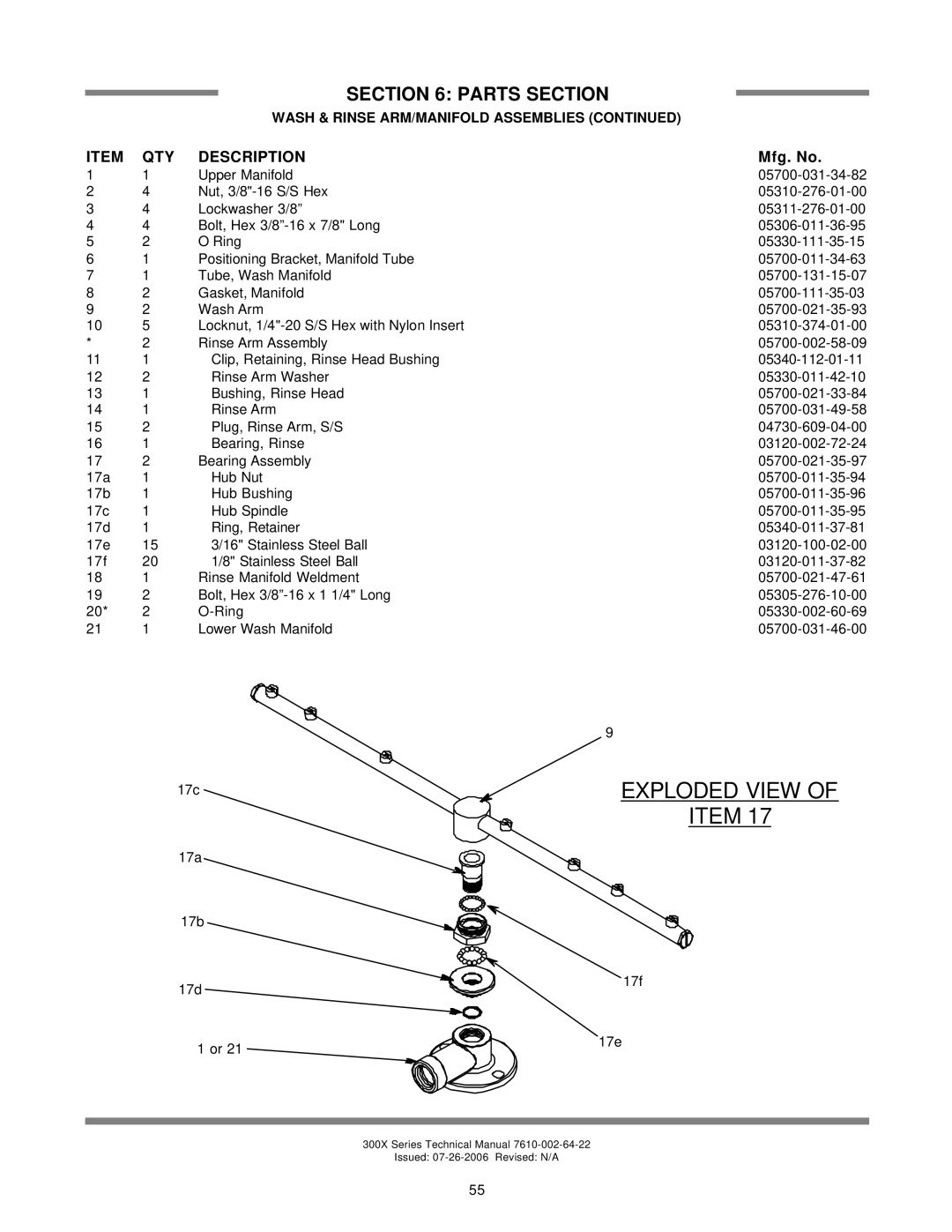 Jackson 300XS, 300XLT, 300XN technical manual Exploded View 