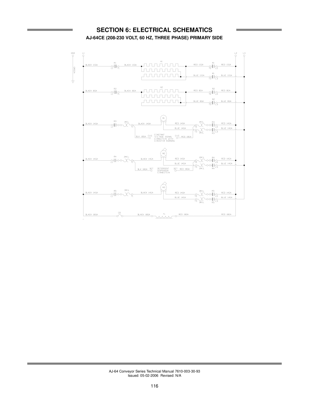 Jackson AJ-100 manual AJ-64CE 208-230 VOLT, 60 HZ, Three Phase Primary Side 