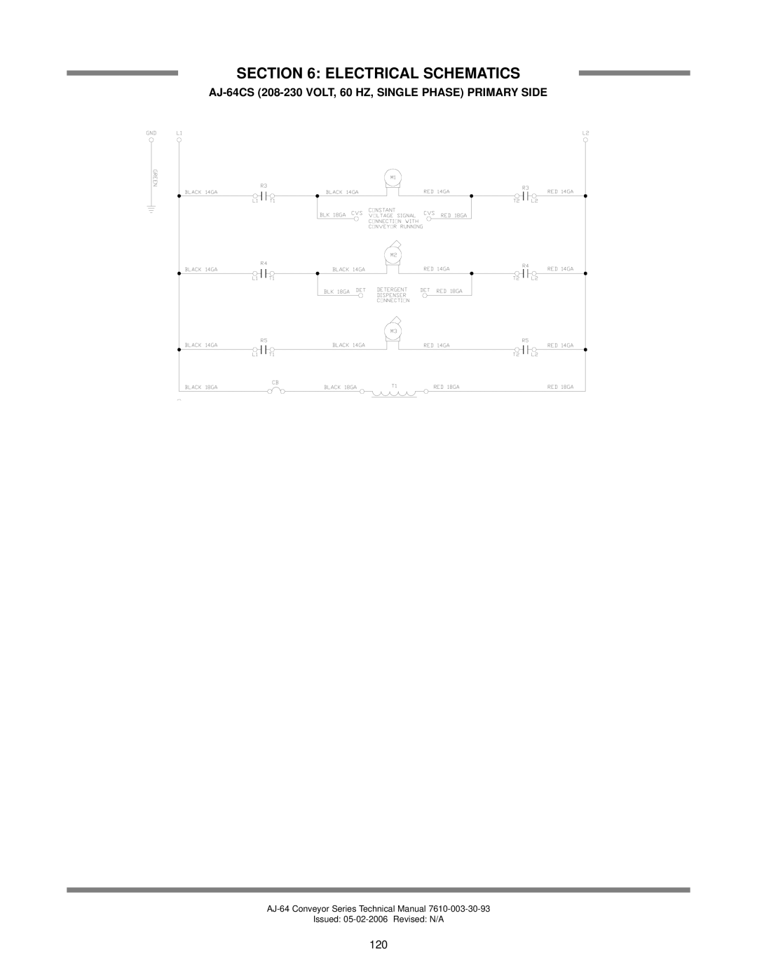 Jackson AJ-100 manual AJ-64CS 208-230 VOLT, 60 HZ, Single Phase Primary Side 