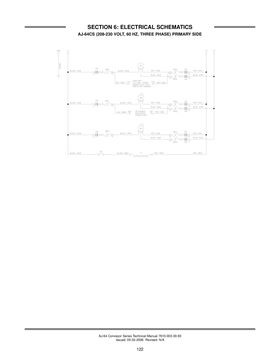 Jackson AJ-100 manual AJ-64CS 208-230 VOLT, 60 HZ, Three Phase Primary Side 