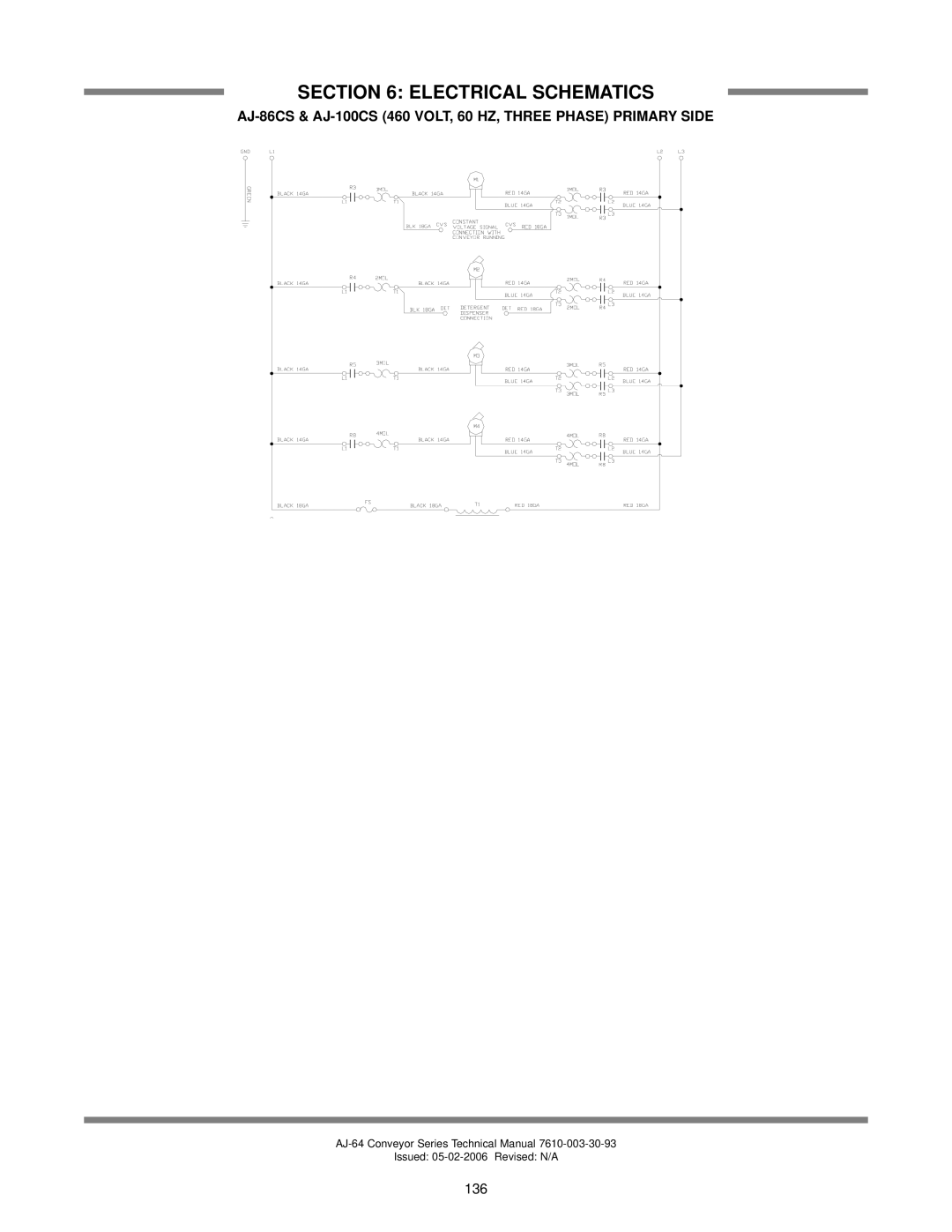 Jackson manual AJ-86CS & AJ-100CS 460 VOLT, 60 HZ, Three Phase Primary Side 