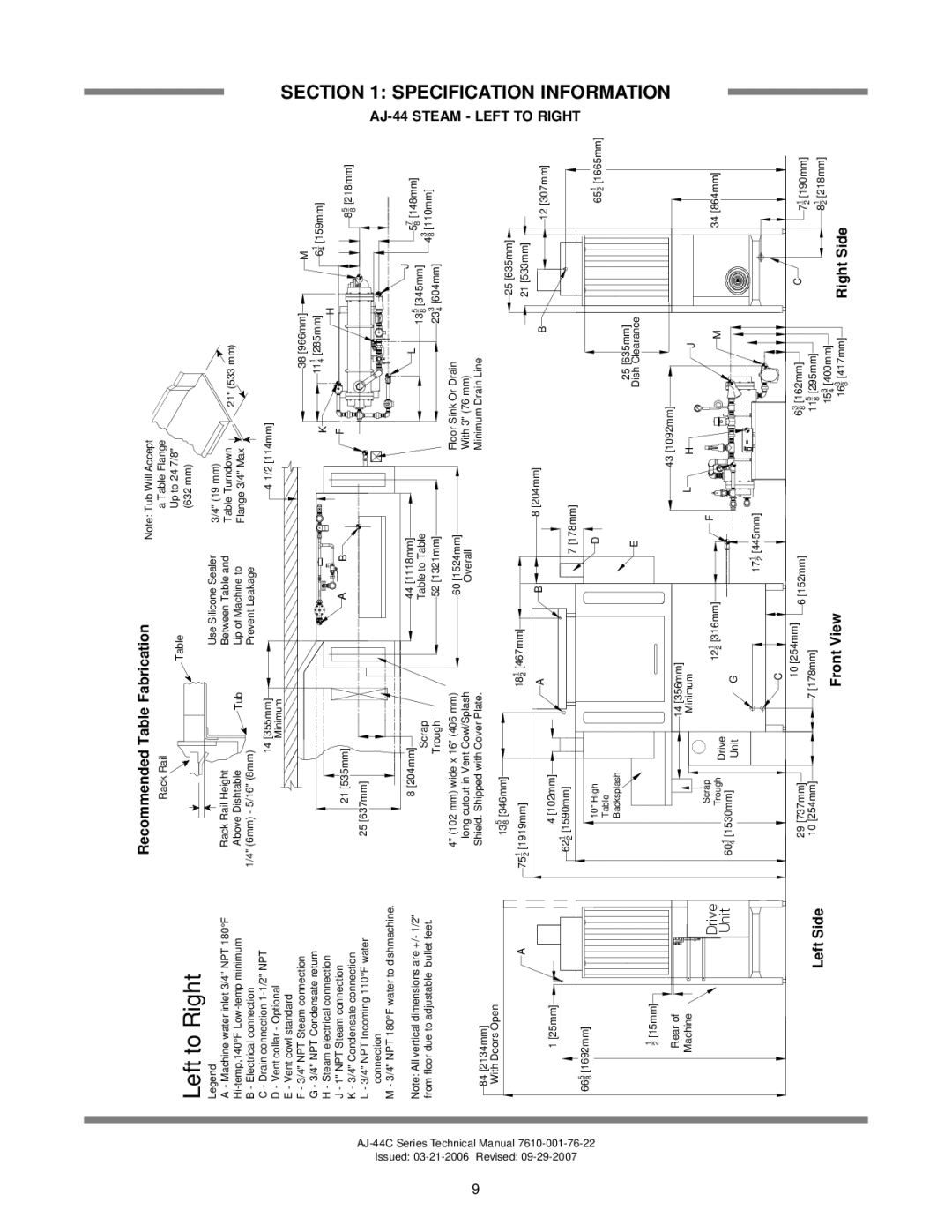 Jackson technical manual AJ-44 Steam Left to, Right 