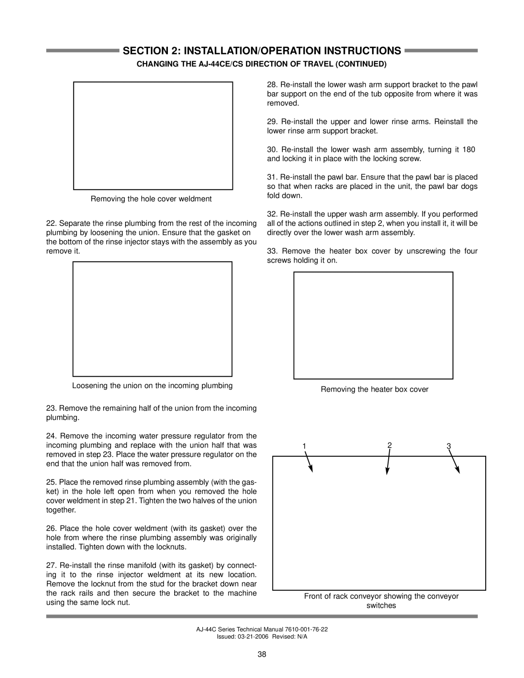 Jackson AJ-44 technical manual INSTALLATION/OPERATION Instructions 