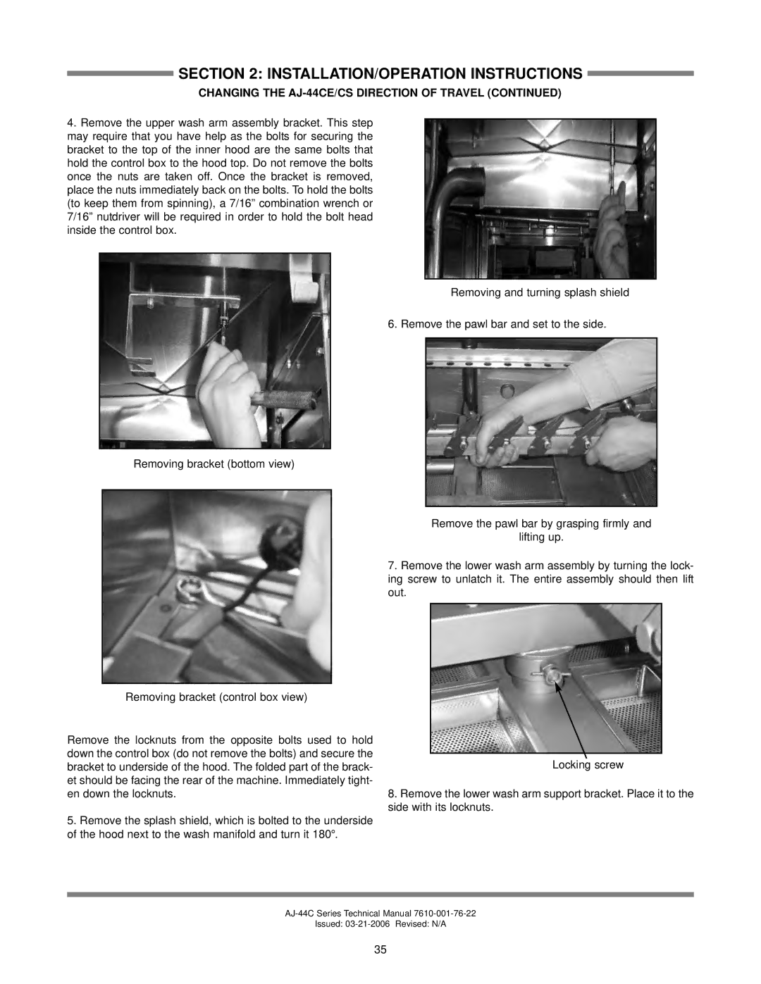 Jackson AJ-66CSL, AJ-80CEL, AJ-66CGP, AJ-44CSL, AJ-66CEL, AJ-80CSL, AJ-44CGP, AJ-44CE INSTALLATION/OPERATION Instructions 