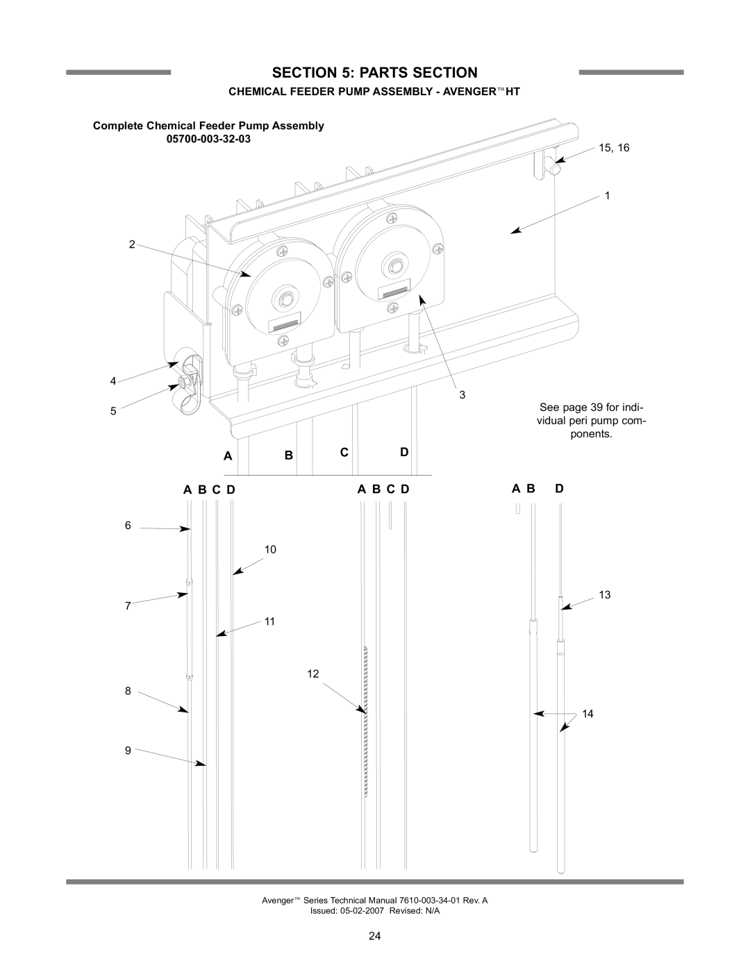 Jackson Avenger LT Chemical Feeder Pump Assembly Avengerht, Complete Chemical Feeder Pump Assembly 05700-003-32-03 