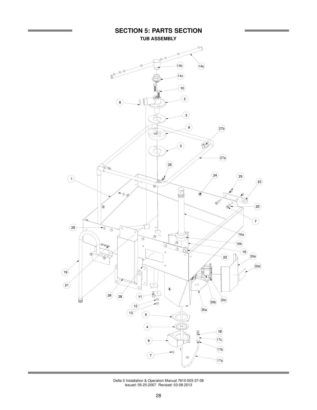 Jackson Chemical Sanitizing Dishmachine technical manual TUB Assembly 