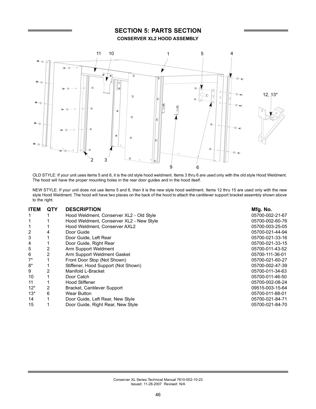 Jackson CONSERVER XL2, CONSERVER AXL2-CMR, CONSERVER AXL2-CML, CONSEVER XL2-CMR Conserver XL2 Hood Assembly 