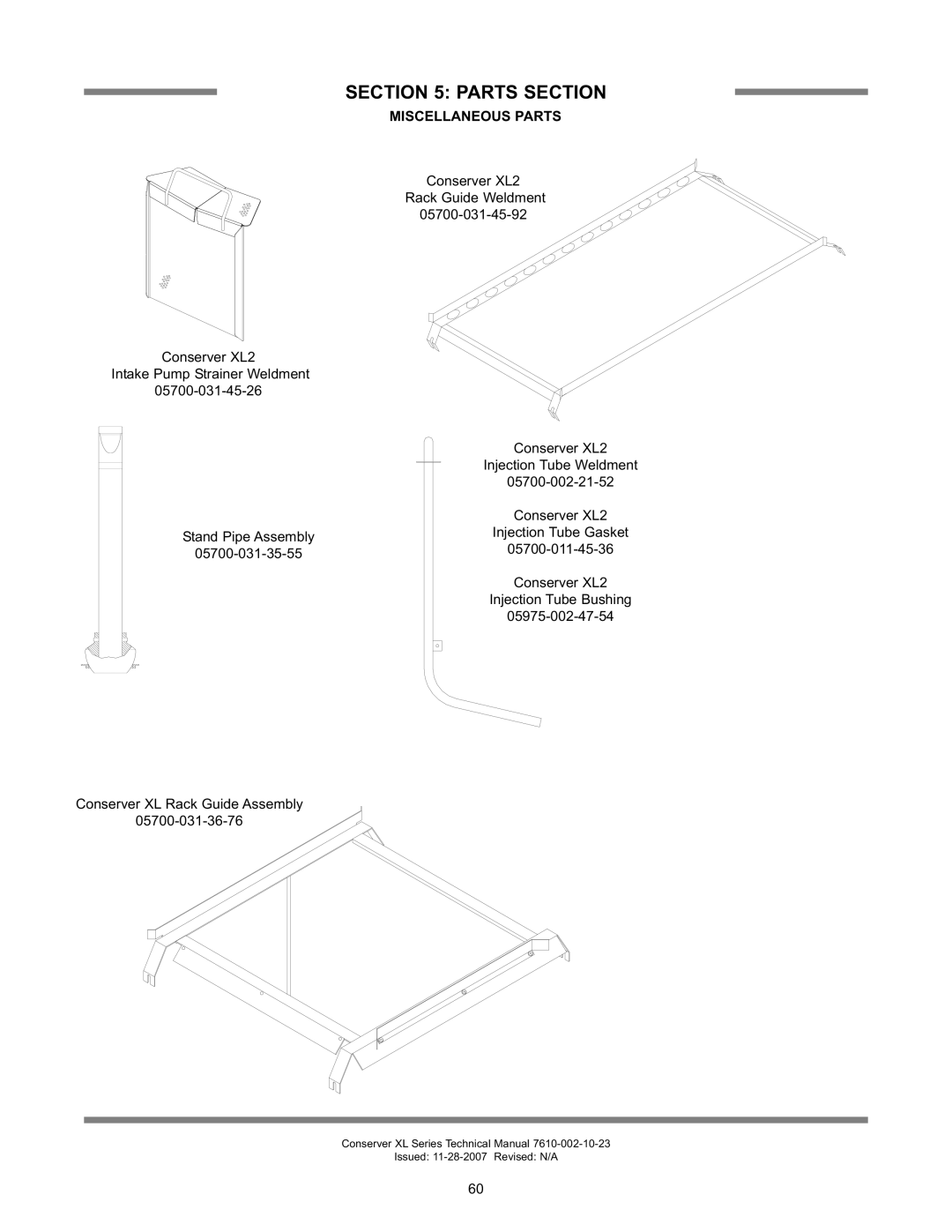 Jackson CONSERVER AXL2-CML, CONSERVER XL2, CONSERVER AXL2-CMR, CONSEVER XL2-CMR, CONSEVER AXL Miscellaneous Parts 