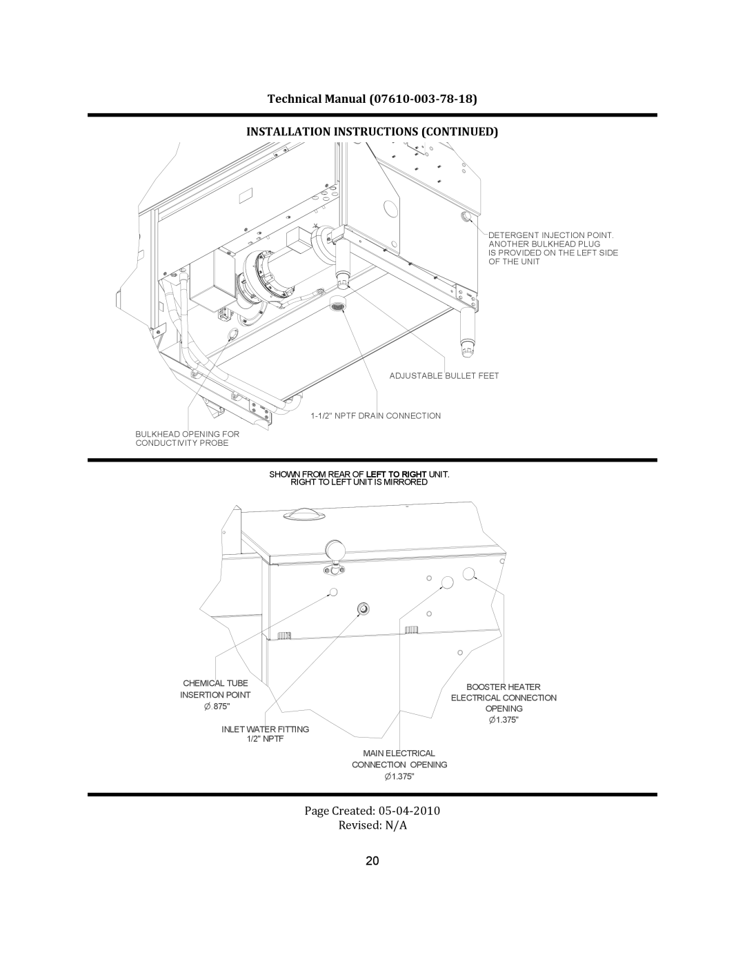 Jackson CREW 66S, CREW 44S, CREW SERIES	 RACK CONVEYOR	DISHMACHINES manual Created 05‐04‐2010 Revised N/A 