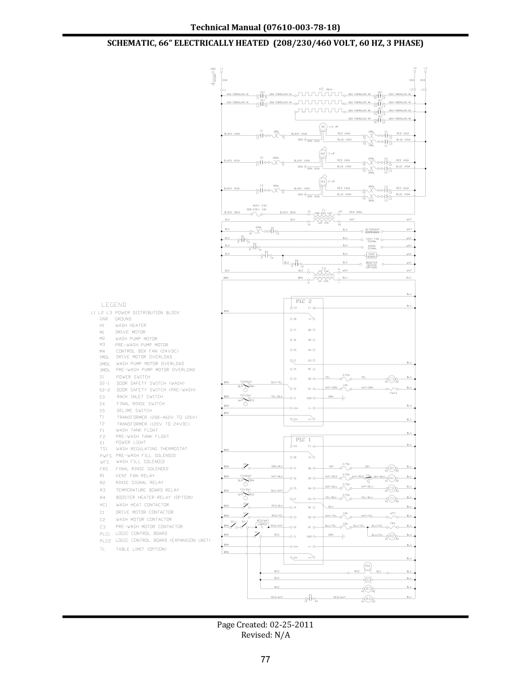 Jackson CREW 66S, CREW 44S, CREW SERIES	 RACK CONVEYOR	DISHMACHINES manual Technical Manual 07610‐003‐78‐18 