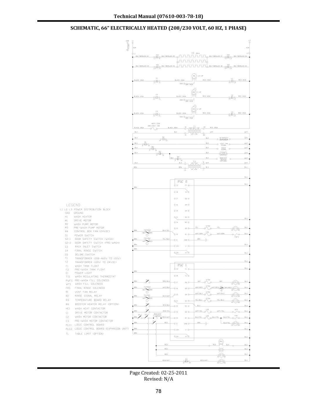 Jackson CREW 66S, CREW 44S, CREW SERIES	 RACK CONVEYOR	DISHMACHINES manual Technical Manual 07610‐003‐78‐18 