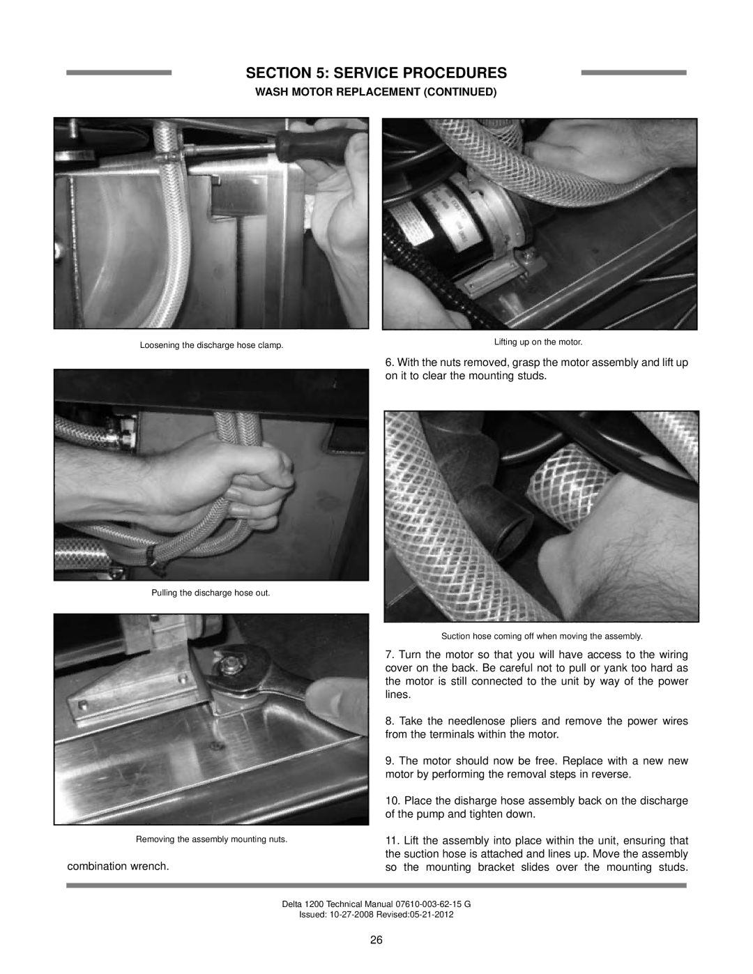 Jackson Chemical Sanitizing Glasswasher Dishmachine Series, Delta 1200 technical manual Combination wrench 