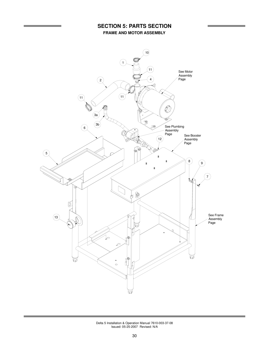 Jackson Delta 5, DELTA 5 D technical manual Frame and Motor Assembly 