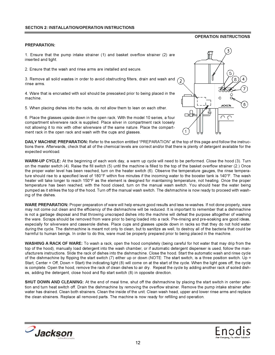 Jackson 10AB, dishmachines, 10APRB, 10U technical manual 