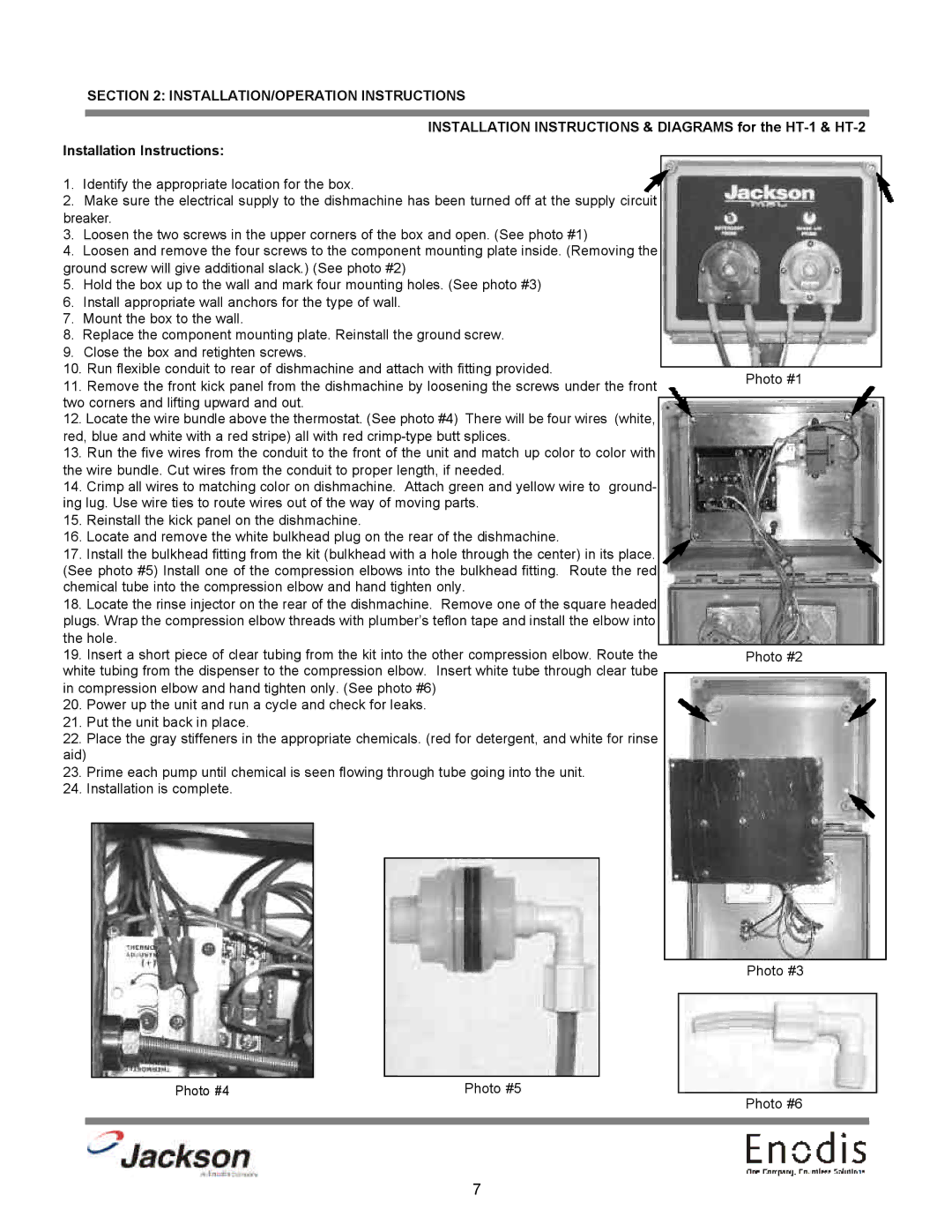 Jackson LT-3, LT-1 INSTALLATION/OPERATION Instructions, Installation Instructions & Diagrams for the HT-1 & HT-2 