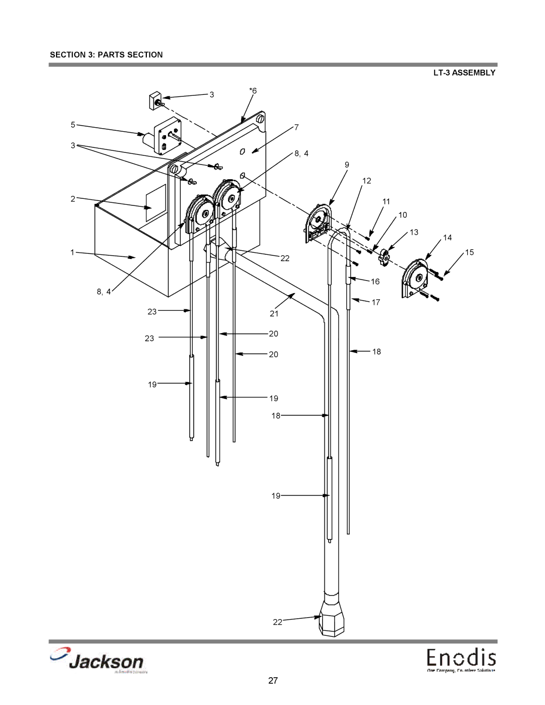 Jackson HT-2, HT-1, LT-1 technical manual Parts Section LT-3 Assembly 