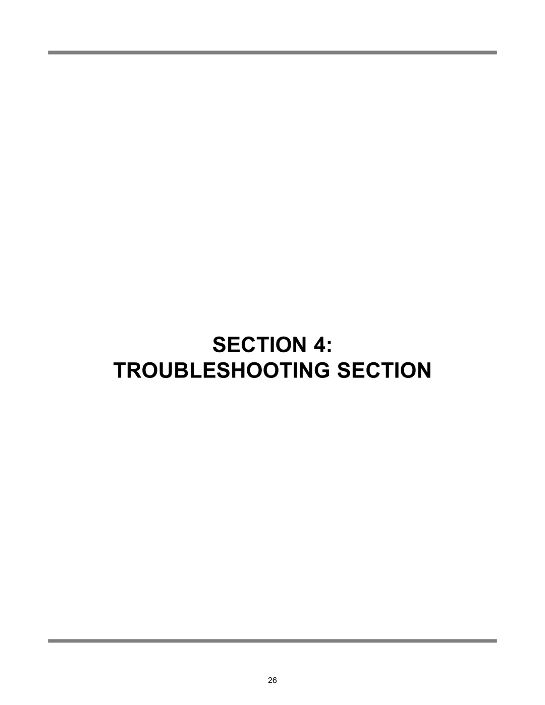 Jackson JFT-S technical manual Section Troubleshooting Section 