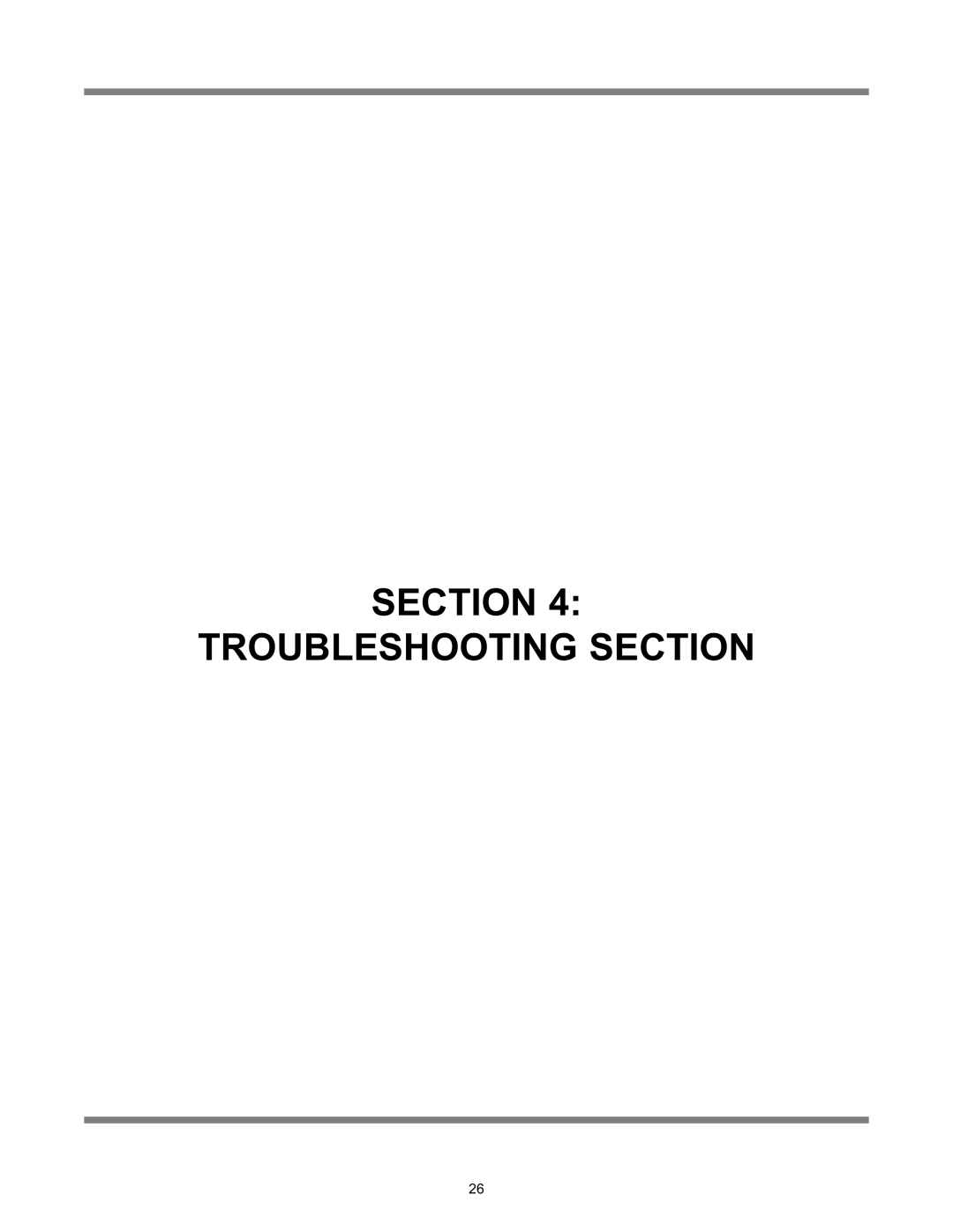 Jackson JFT-S technical manual Section Troubleshooting Section 