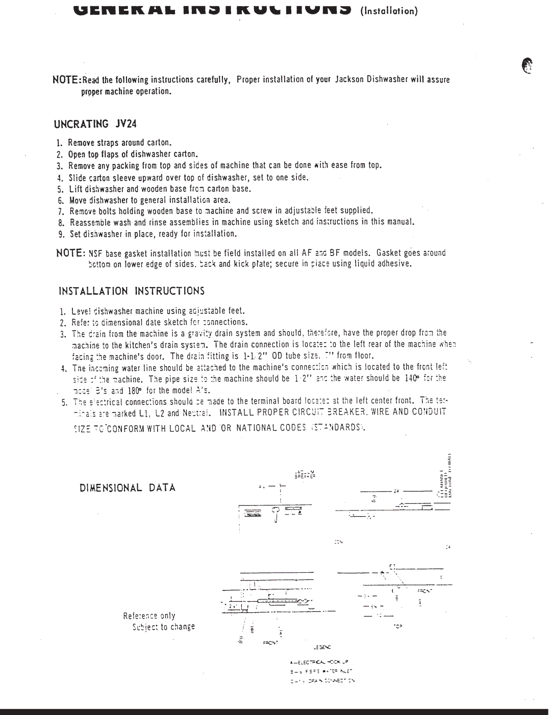 Jackson JV-24 B-BF manual 