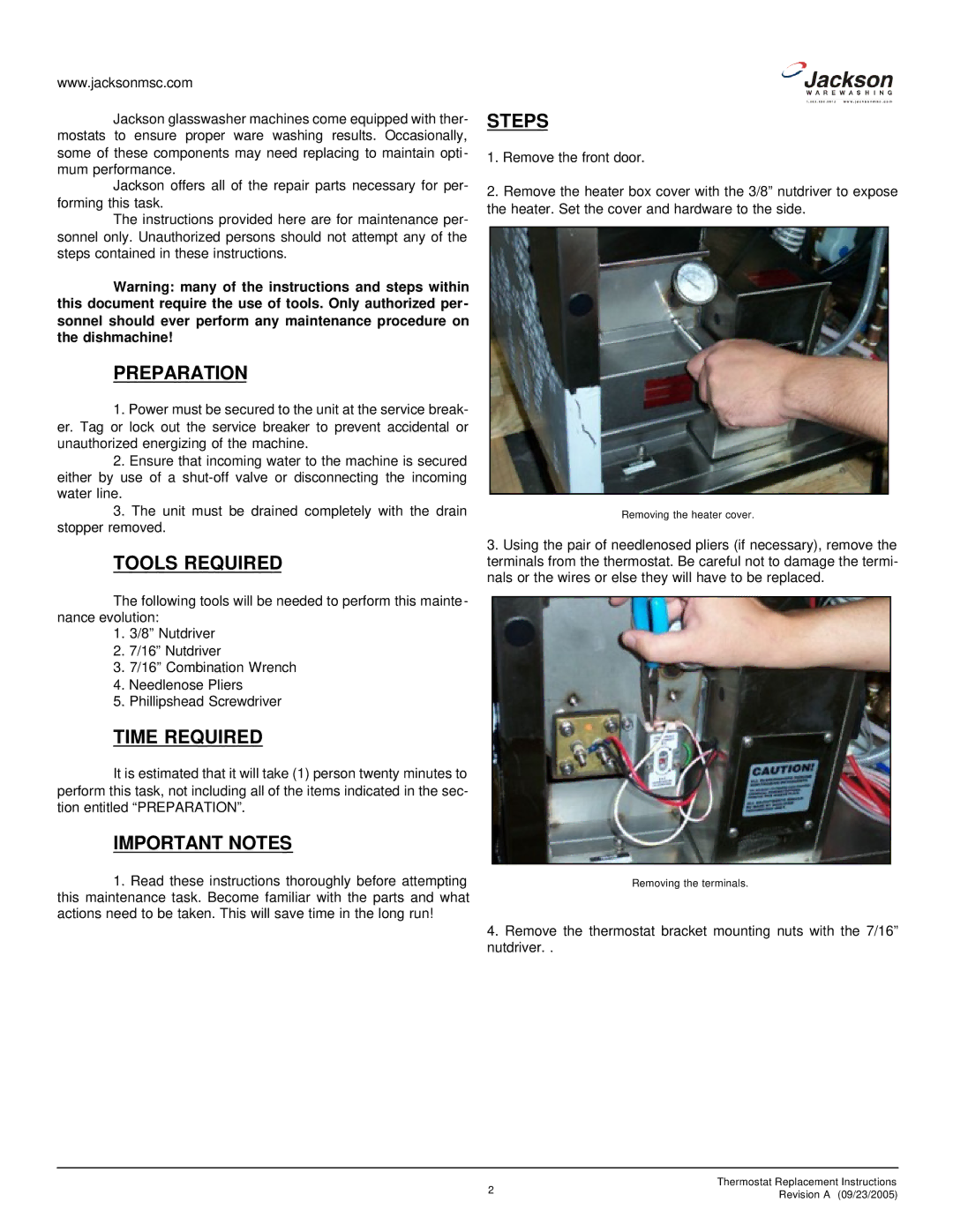 Jackson R24, R30 manual Preparation, Tools Required, Time Required, Important Notes, Steps 