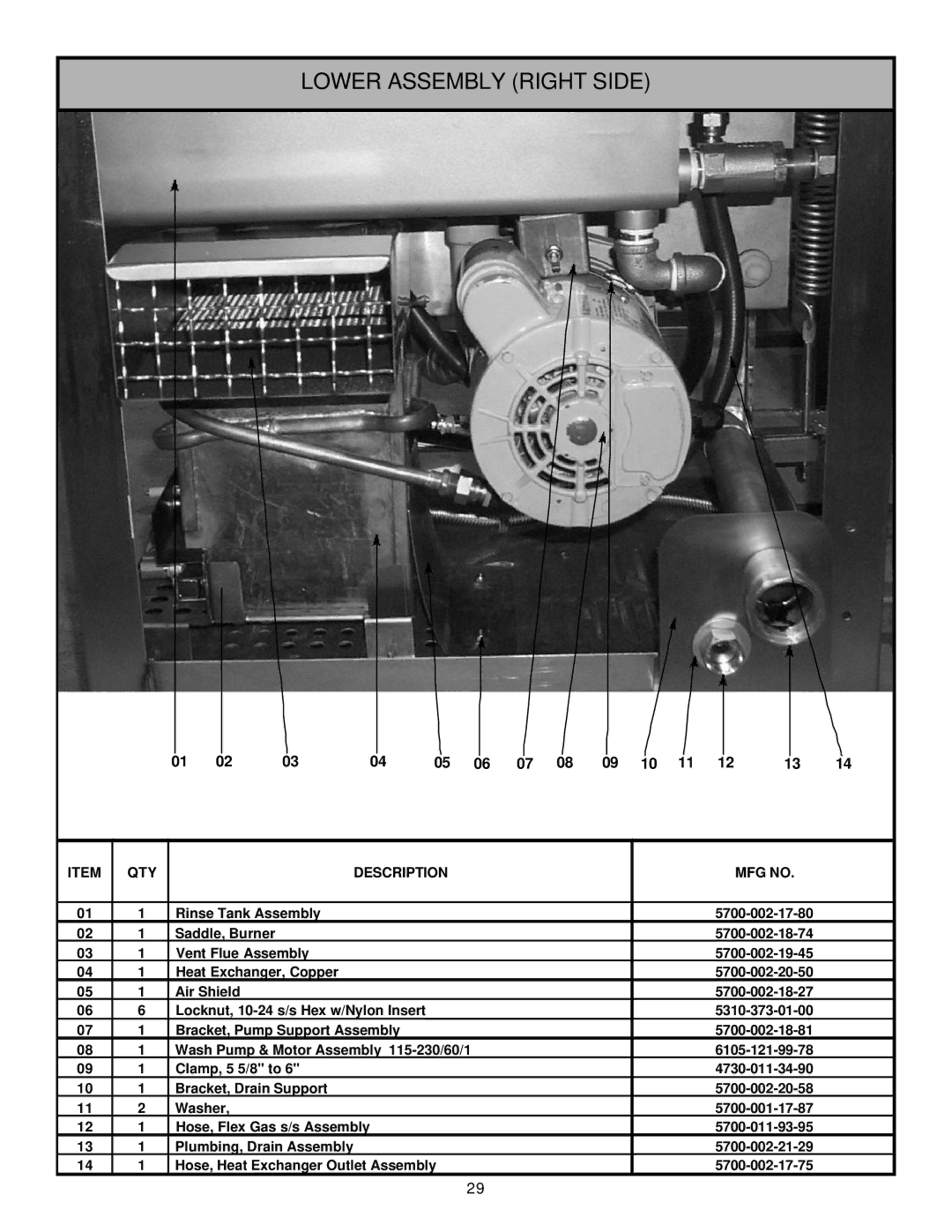 Jackson Tempstar GP technical manual Lower Assembly Right Side 