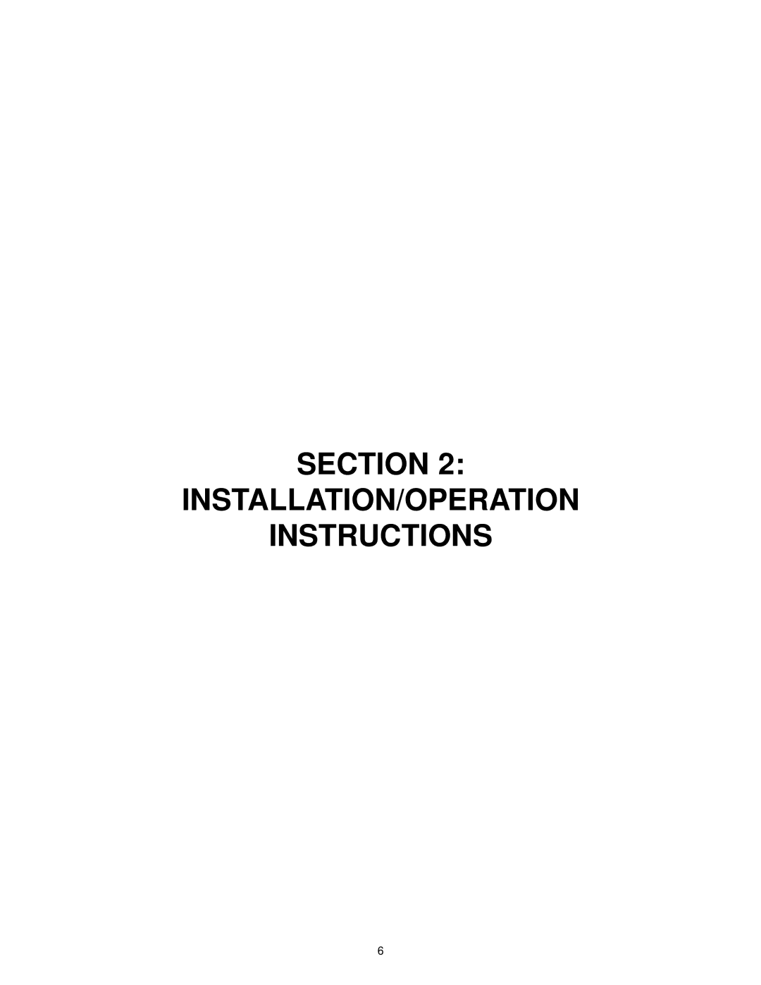 Jackson Tempstar S technical manual Section INSTALLATION/OPERATION Instructions 