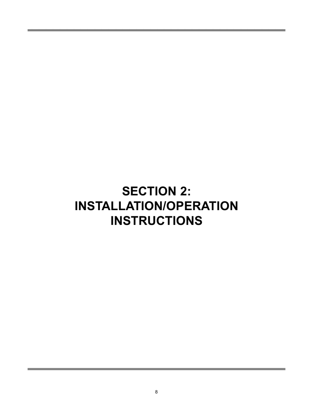 Jackson Tempstar Series technical manual Section INSTALLATION/OPERATION Instructions 