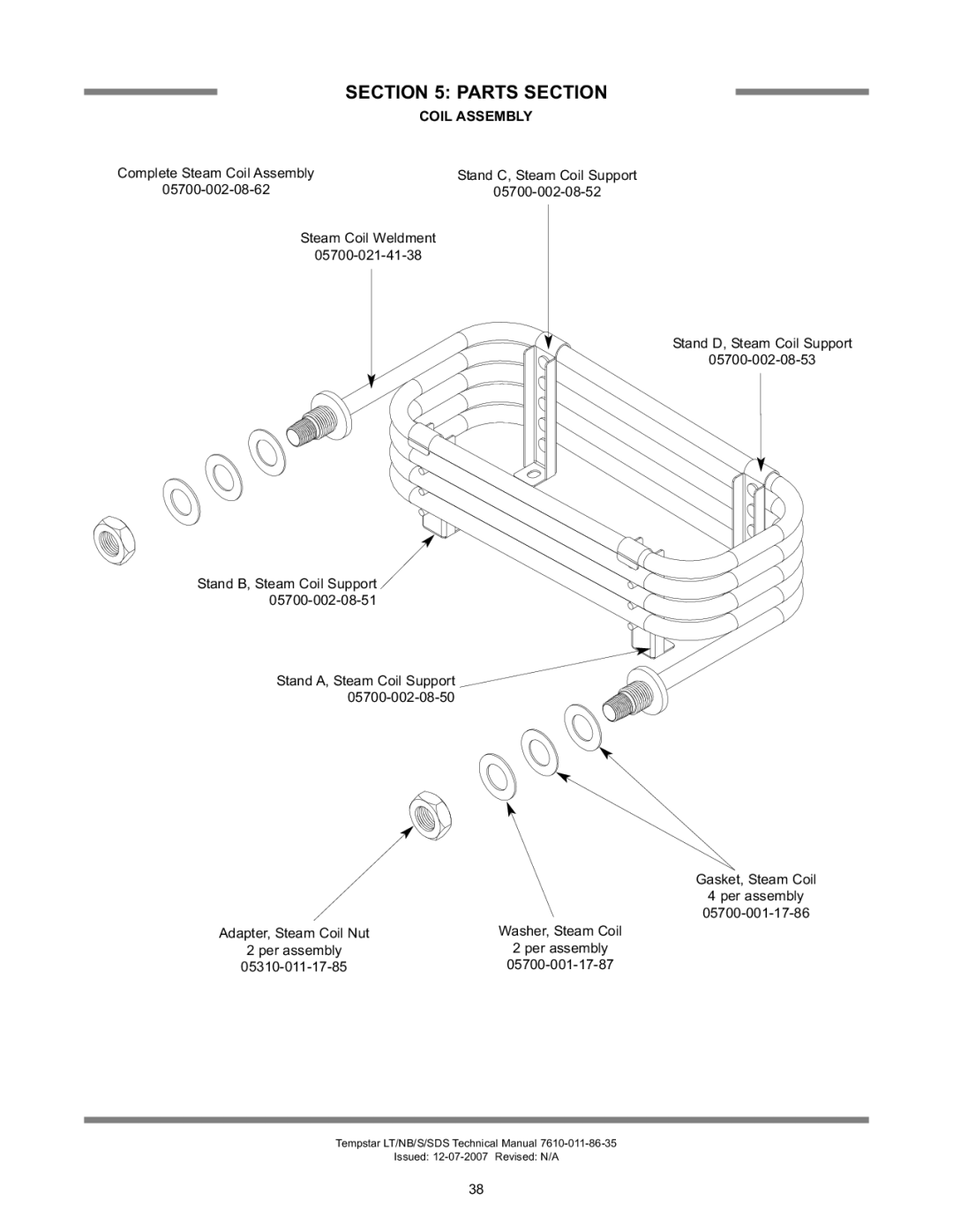 Jackson Tempstar Series technical manual Coil Assembly 