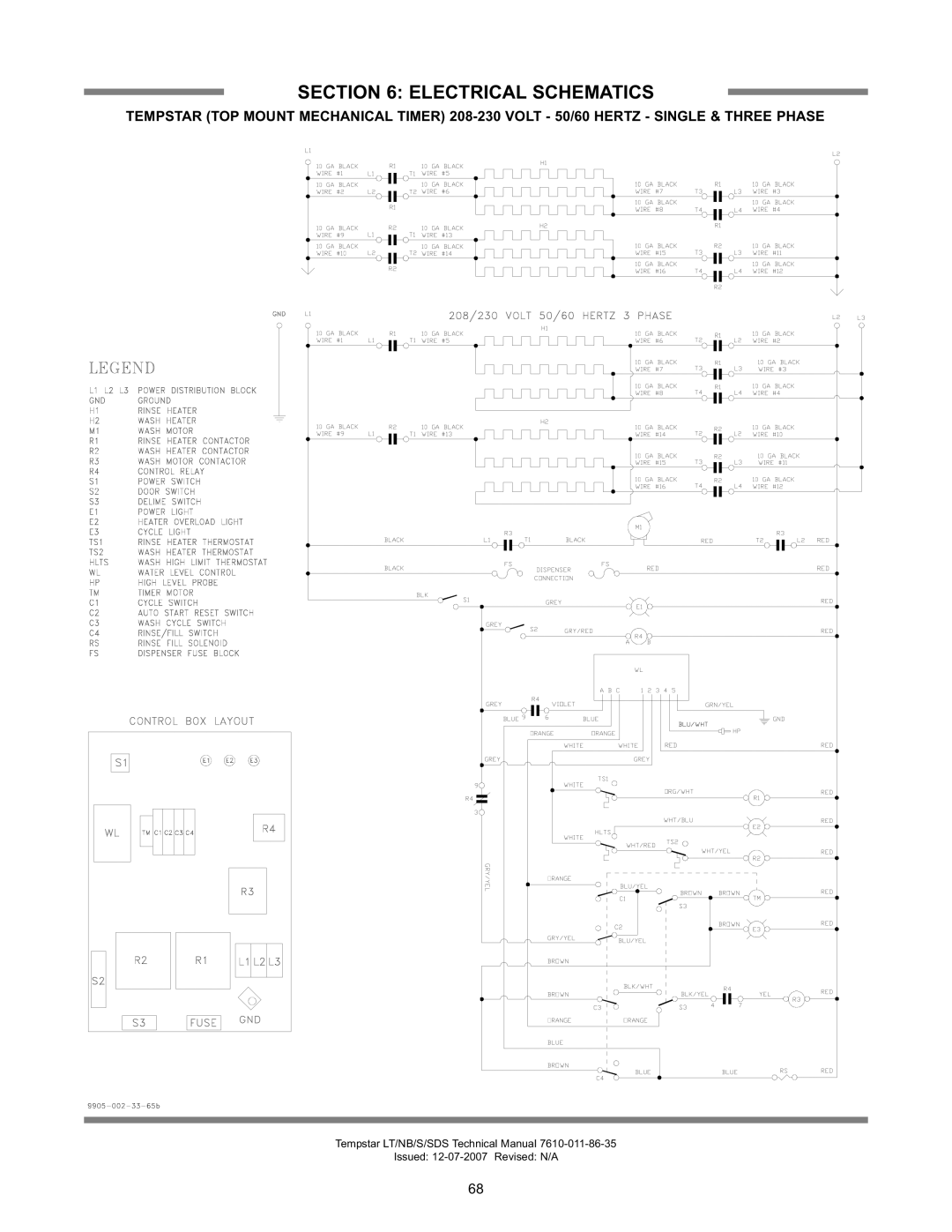 Jackson Tempstar Series technical manual Electrical Schematics 