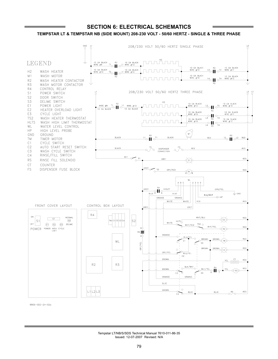 Jackson Tempstar Series technical manual Electrical Schematics 