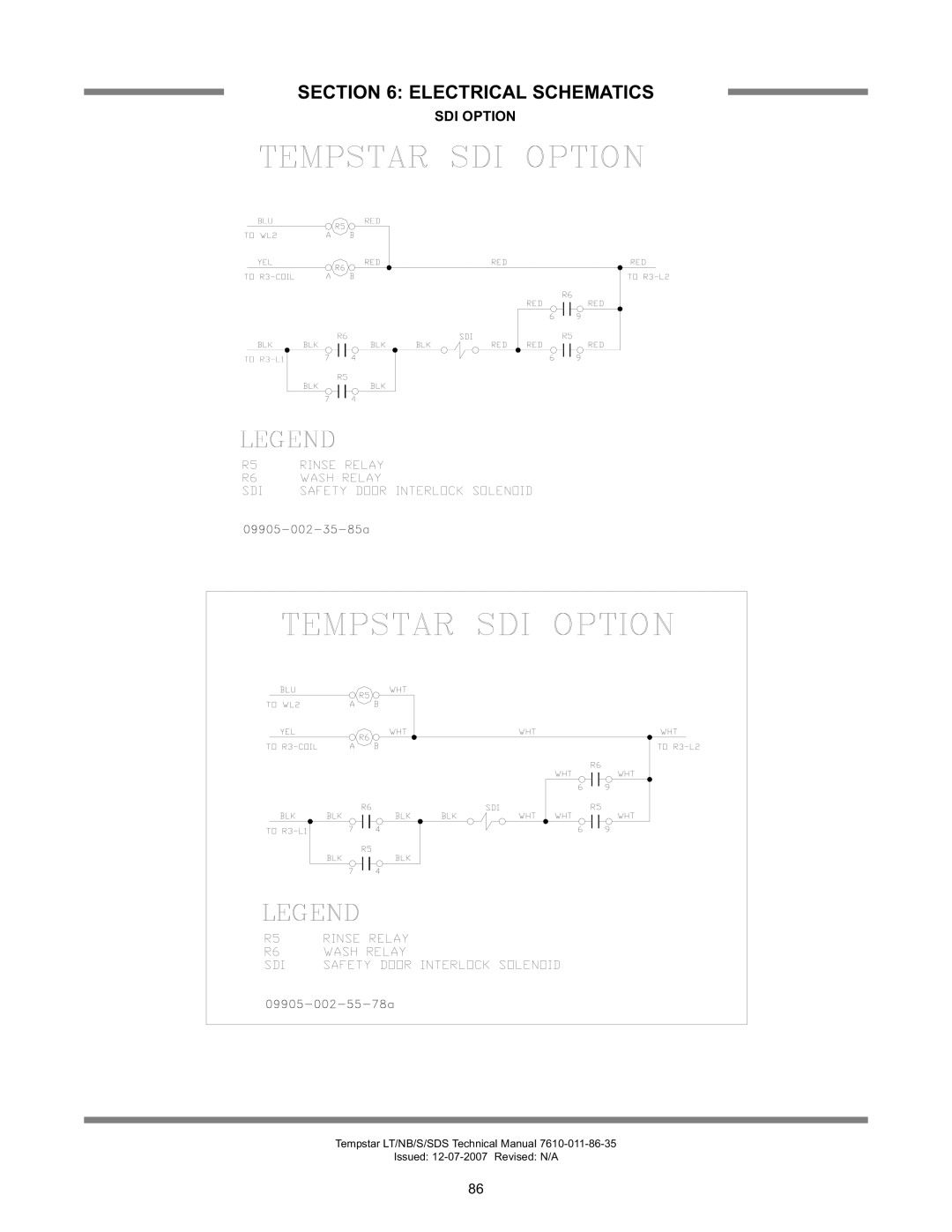 Jackson Tempstar Series technical manual SDI Option 