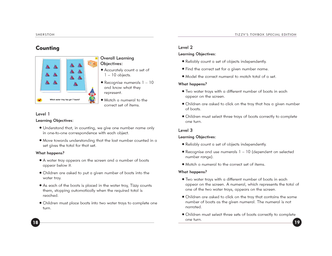 Jackson Tizzy's Toybox manual Counting 