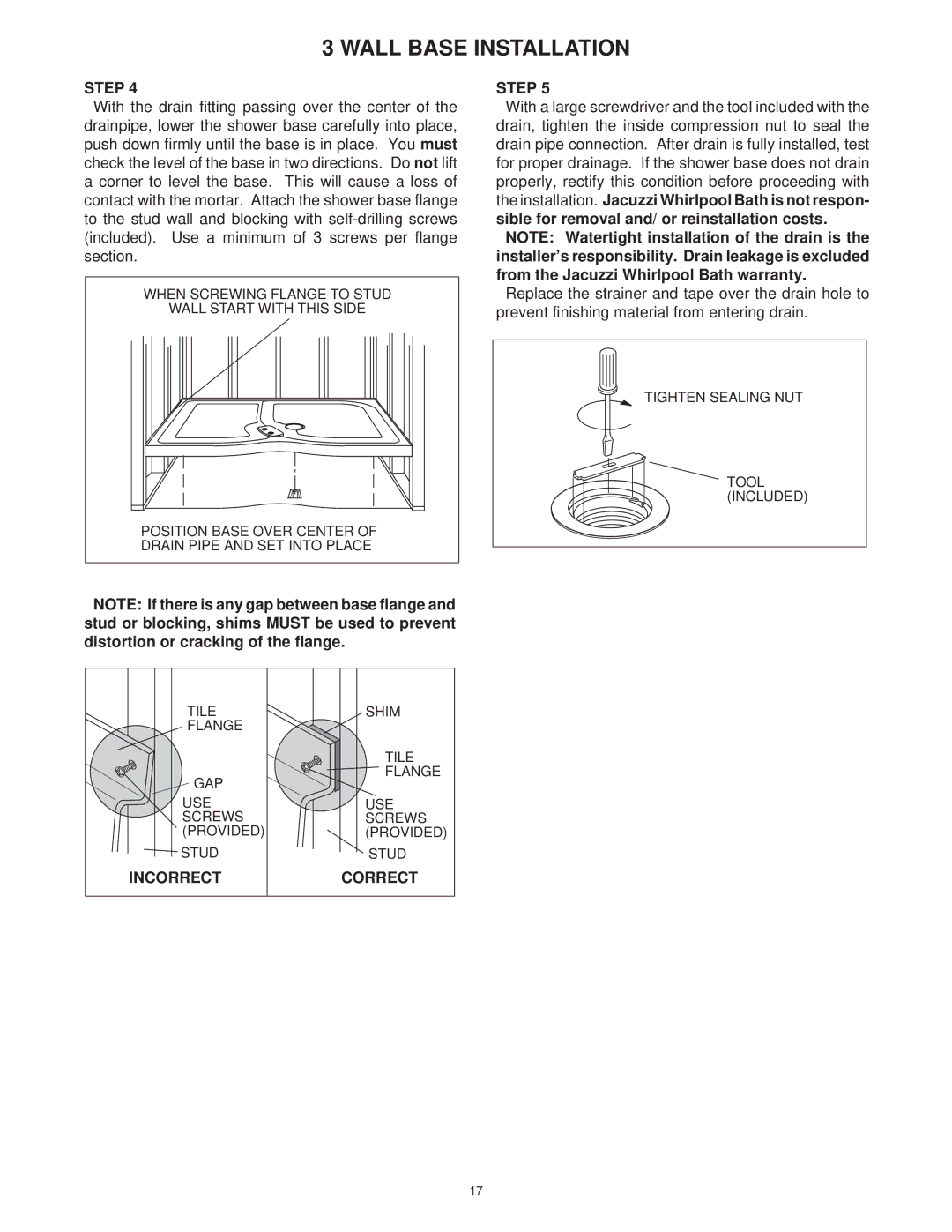 Jacuzzi 2 Wall and 3 Wall manual Incorrect 