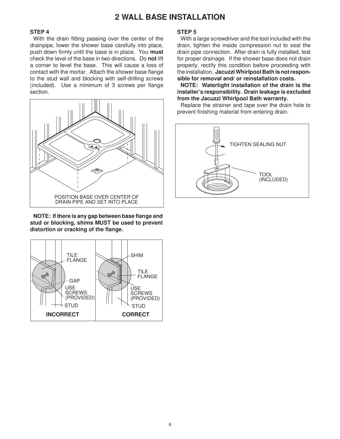 Jacuzzi 2 Wall and 3 Wall manual Incorrect 