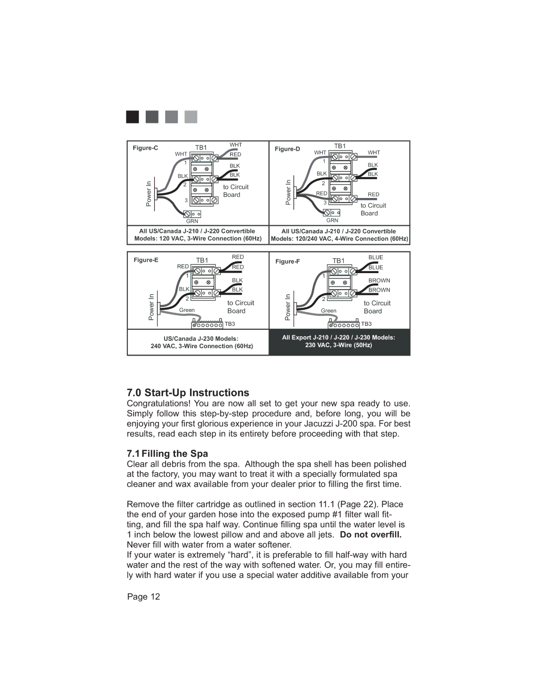 Jacuzzi 200 Series manual 6WDUW8S,QVWUXFWLRQV, LOOLQJWKH6SD, 3DJH 