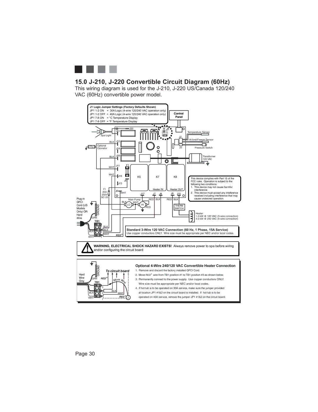 Jacuzzi 200 Series manual --&Rqyhuwleoh&LufxlwLdjudp+, 3DJH 