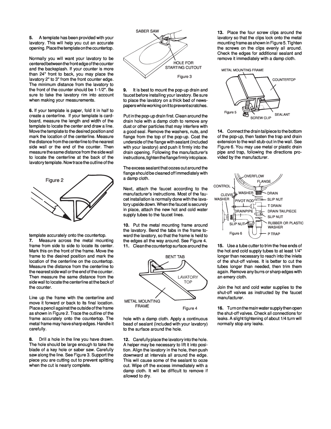 Jacuzzi Countertop Lavatories manual 