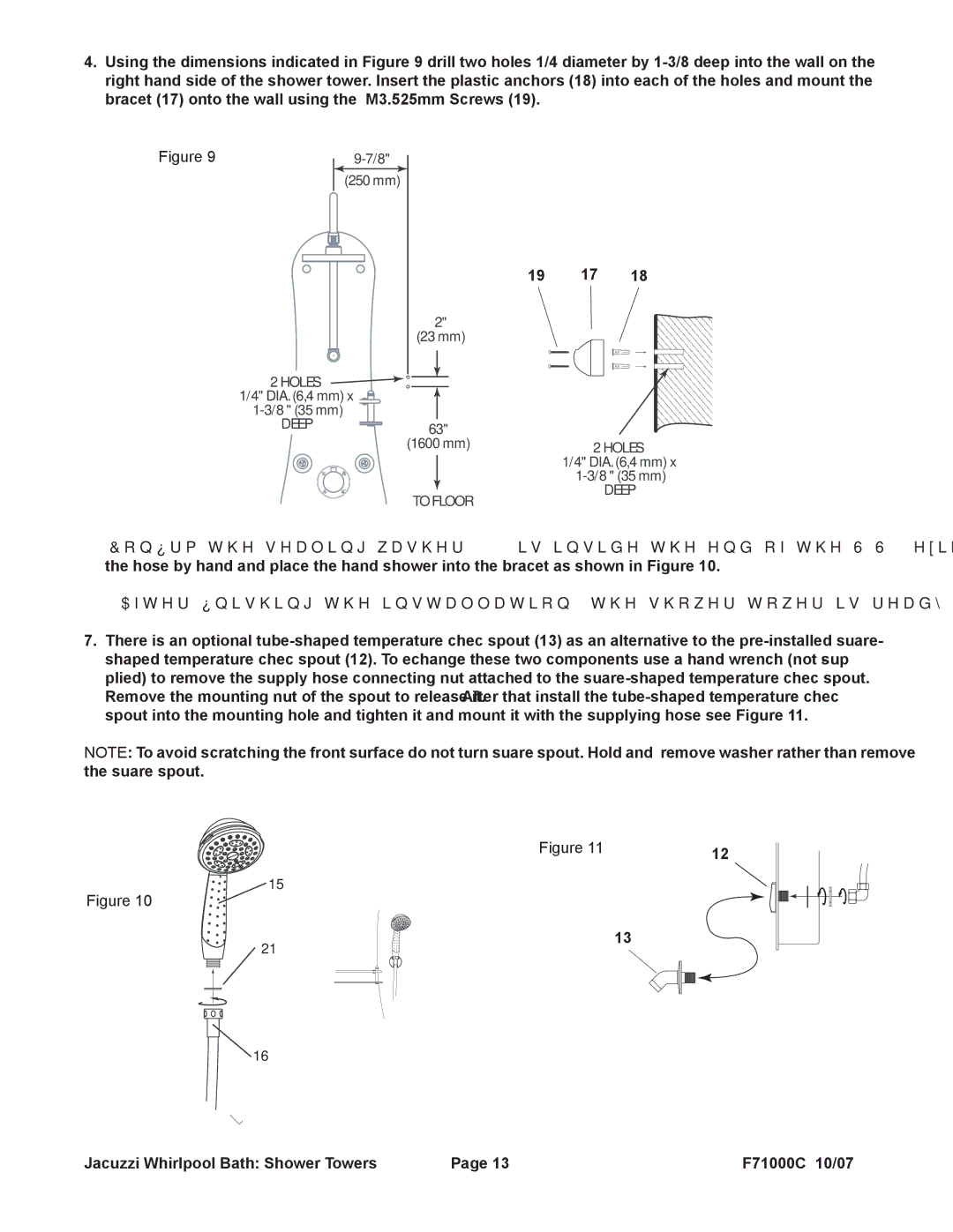 Jacuzzi EC30000, EC31000, EC33000 manual 250 mm 