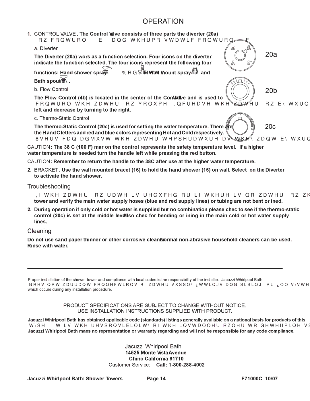 Jacuzzi EC33000, EC31000, EC30000 manual 20a 20b, Troubleshooting, Cleaning 